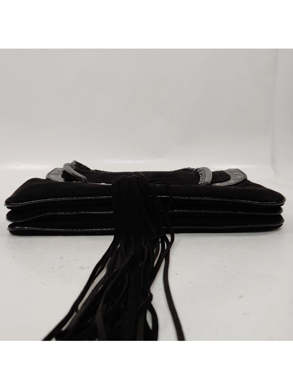 Dolce & Gabbana Black Suede Fringe Shoulder Bag - Picture 6 of 17
